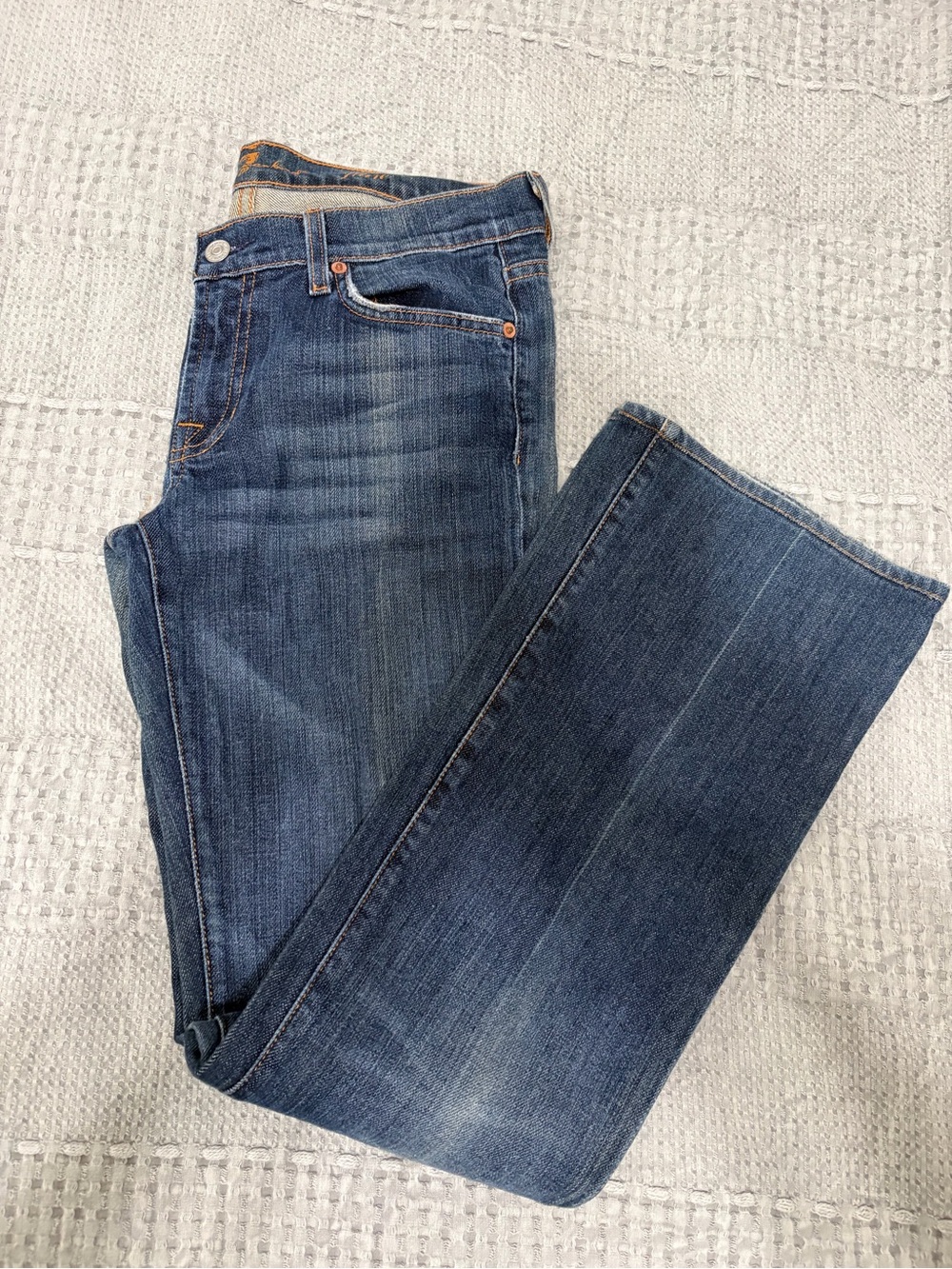 7 For All Mankind Women's Dark Blue Wide Leg Jeans